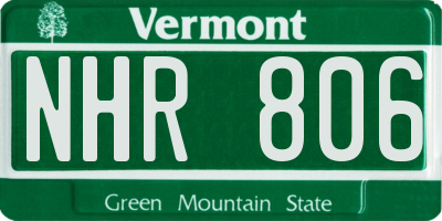 VT license plate NHR806