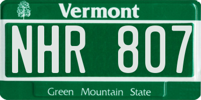 VT license plate NHR807
