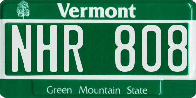 VT license plate NHR808