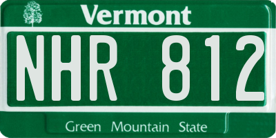VT license plate NHR812
