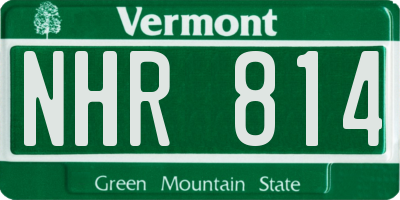 VT license plate NHR814