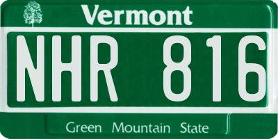 VT license plate NHR816