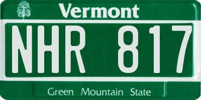 VT license plate NHR817