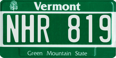 VT license plate NHR819