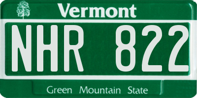 VT license plate NHR822