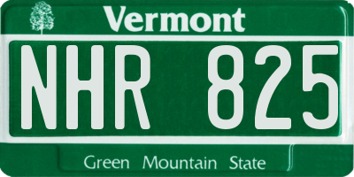 VT license plate NHR825
