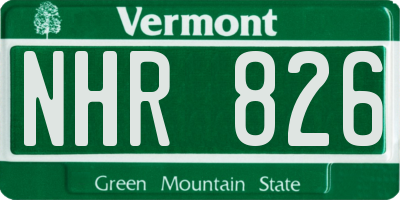 VT license plate NHR826
