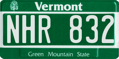 VT license plate NHR832