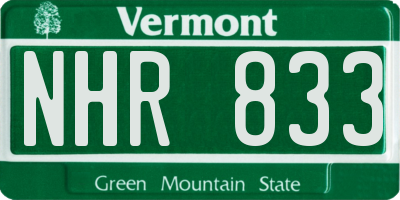 VT license plate NHR833
