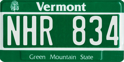 VT license plate NHR834