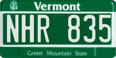 VT license plate NHR835
