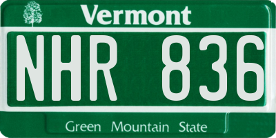 VT license plate NHR836
