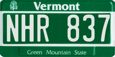 VT license plate NHR837