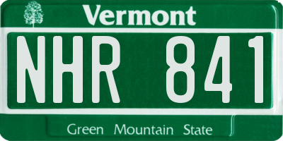 VT license plate NHR841