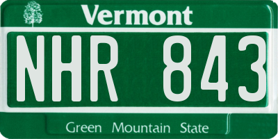 VT license plate NHR843