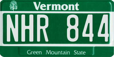 VT license plate NHR844