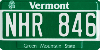 VT license plate NHR846