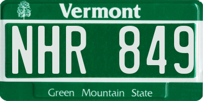 VT license plate NHR849