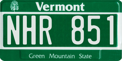 VT license plate NHR851