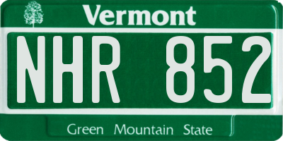 VT license plate NHR852
