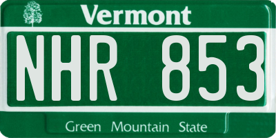 VT license plate NHR853
