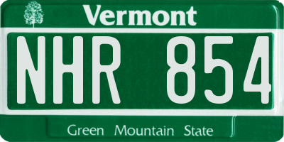 VT license plate NHR854