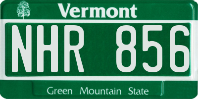 VT license plate NHR856