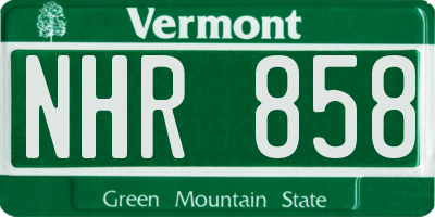 VT license plate NHR858