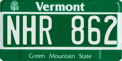 VT license plate NHR862