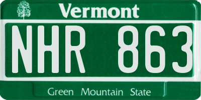 VT license plate NHR863