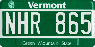 VT license plate NHR865