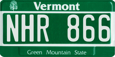 VT license plate NHR866