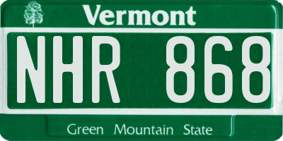 VT license plate NHR868