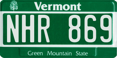 VT license plate NHR869