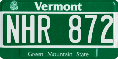 VT license plate NHR872