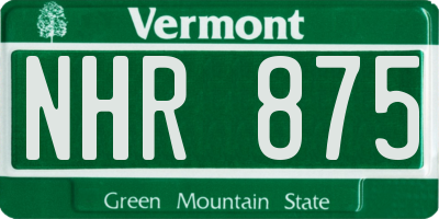 VT license plate NHR875