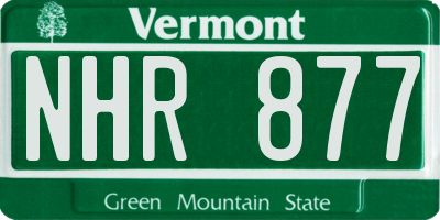 VT license plate NHR877