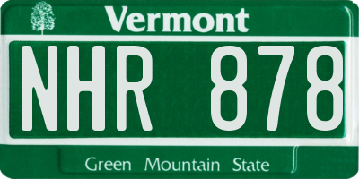 VT license plate NHR878