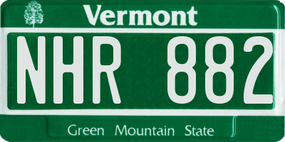 VT license plate NHR882