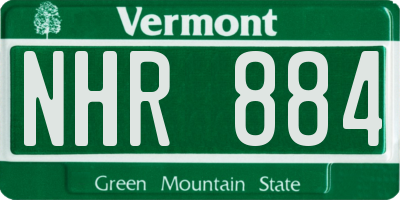 VT license plate NHR884