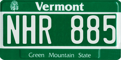VT license plate NHR885