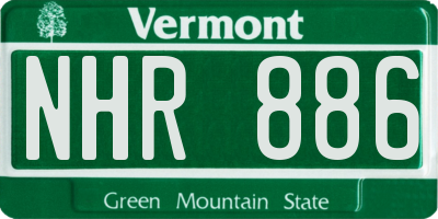 VT license plate NHR886