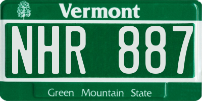VT license plate NHR887