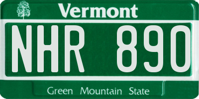 VT license plate NHR890