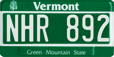 VT license plate NHR892