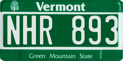 VT license plate NHR893