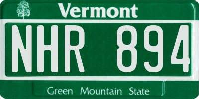 VT license plate NHR894