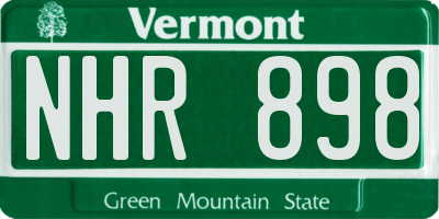 VT license plate NHR898
