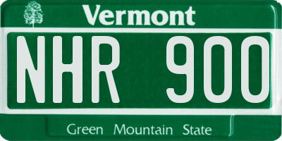 VT license plate NHR900