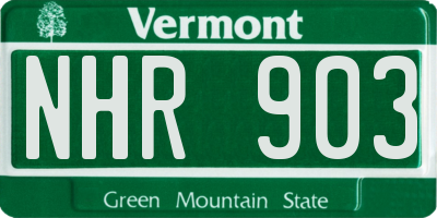VT license plate NHR903